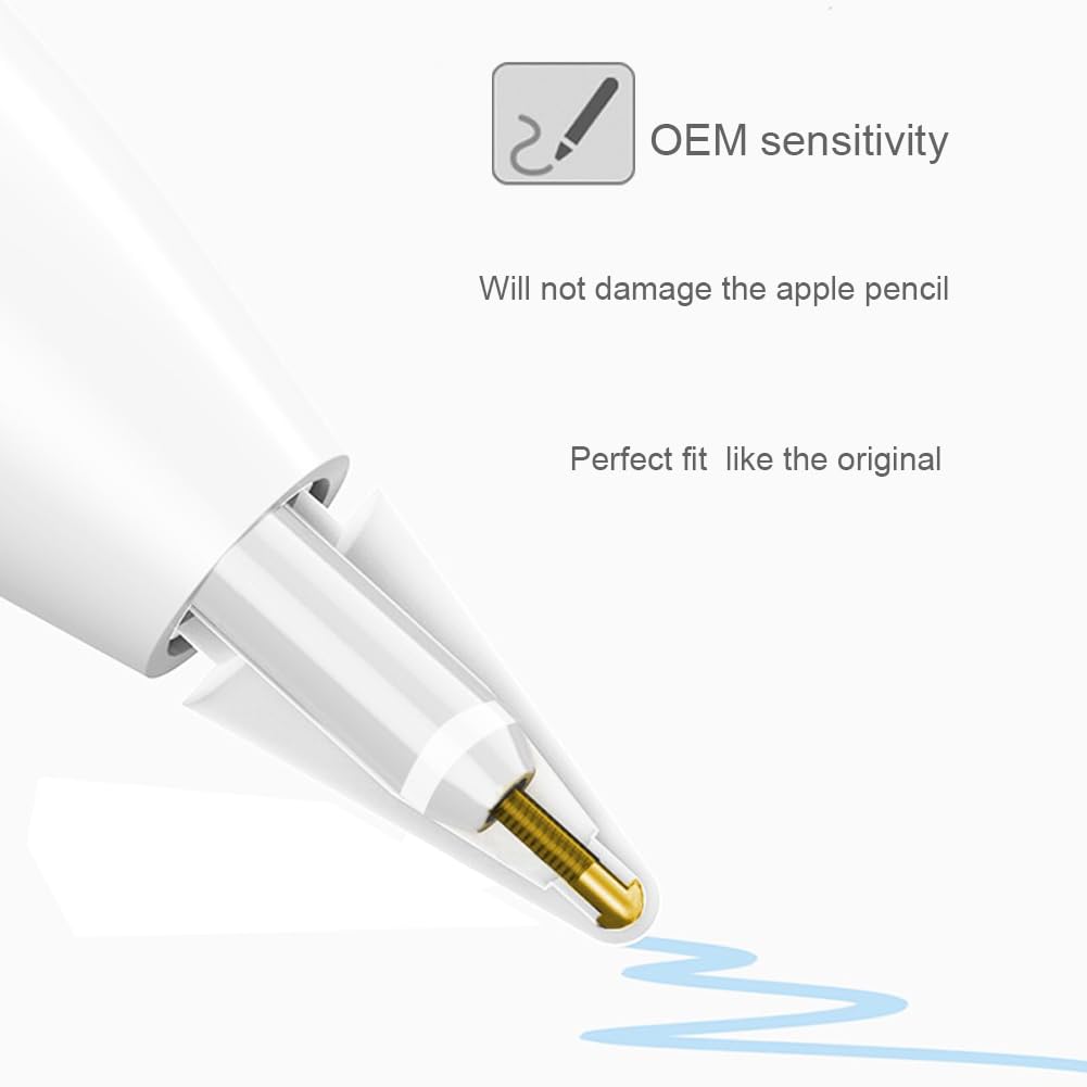 Upgraded Replacement Tips for Apple Pencil, Mix Metal Tips for Apple Pencil 2nd Generation/ 1st Gen/USB C/Pencil Pro Tips(4 Pack)