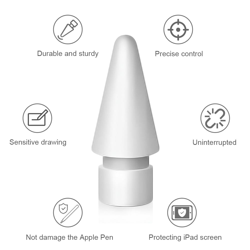 Upgraded Replacement Tips for Apple Pencil, Mix Metal Tips for Apple Pencil 2nd Generation/ 1st Gen/USB C/Pencil Pro Tips(4 Pack)
