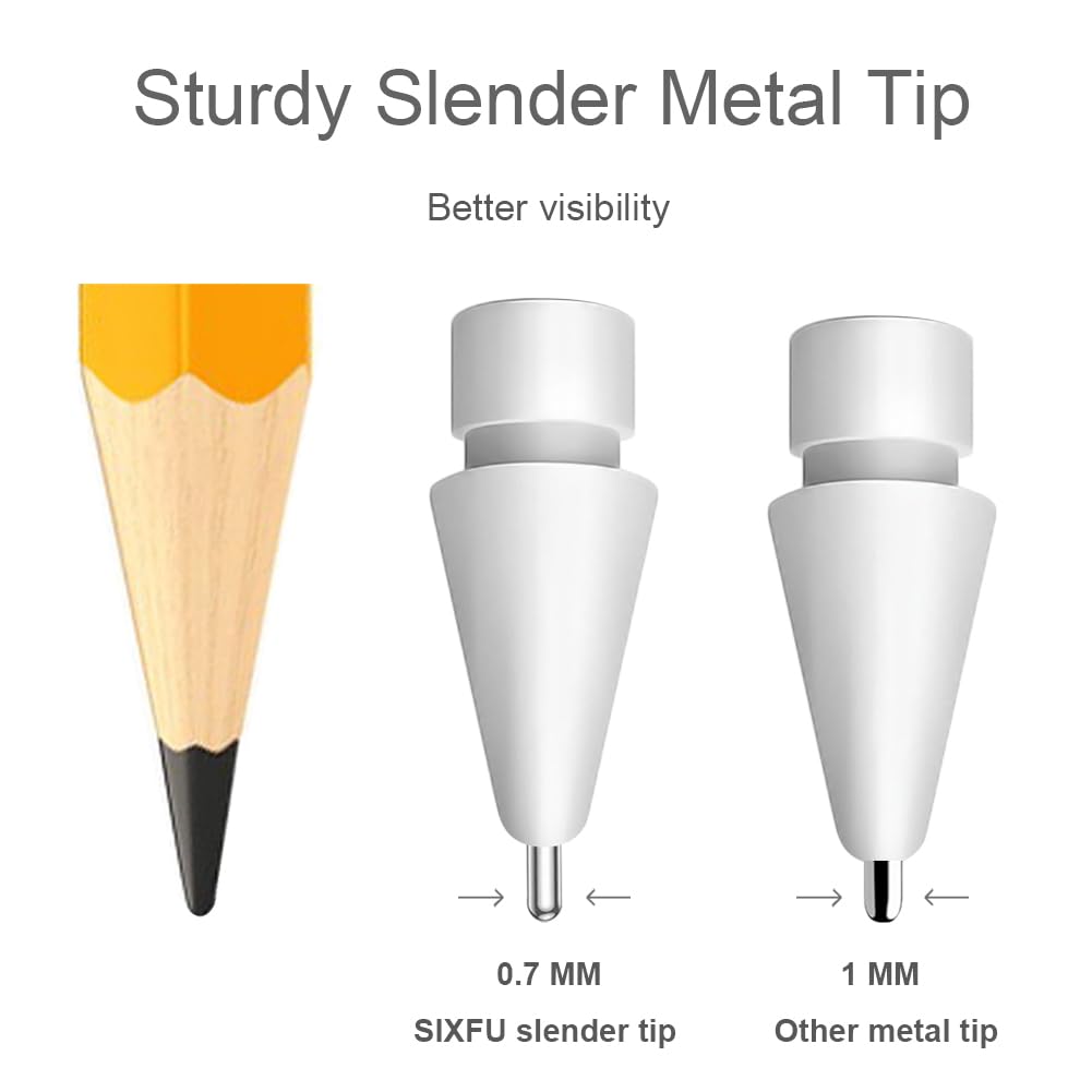 Upgraded Replacement Tips for Apple Pencil, Mix Metal Tips for Apple Pencil 2nd Generation/ 1st Gen/USB C/Pencil Pro Tips(4 Pack)