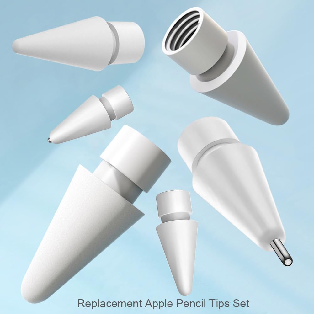 Upgraded Replacement Tips for Apple Pencil, Mix Metal Tips for Apple Pencil 2nd Generation/ 1st Gen/USB C/Pencil Pro Tips(4 Pack)