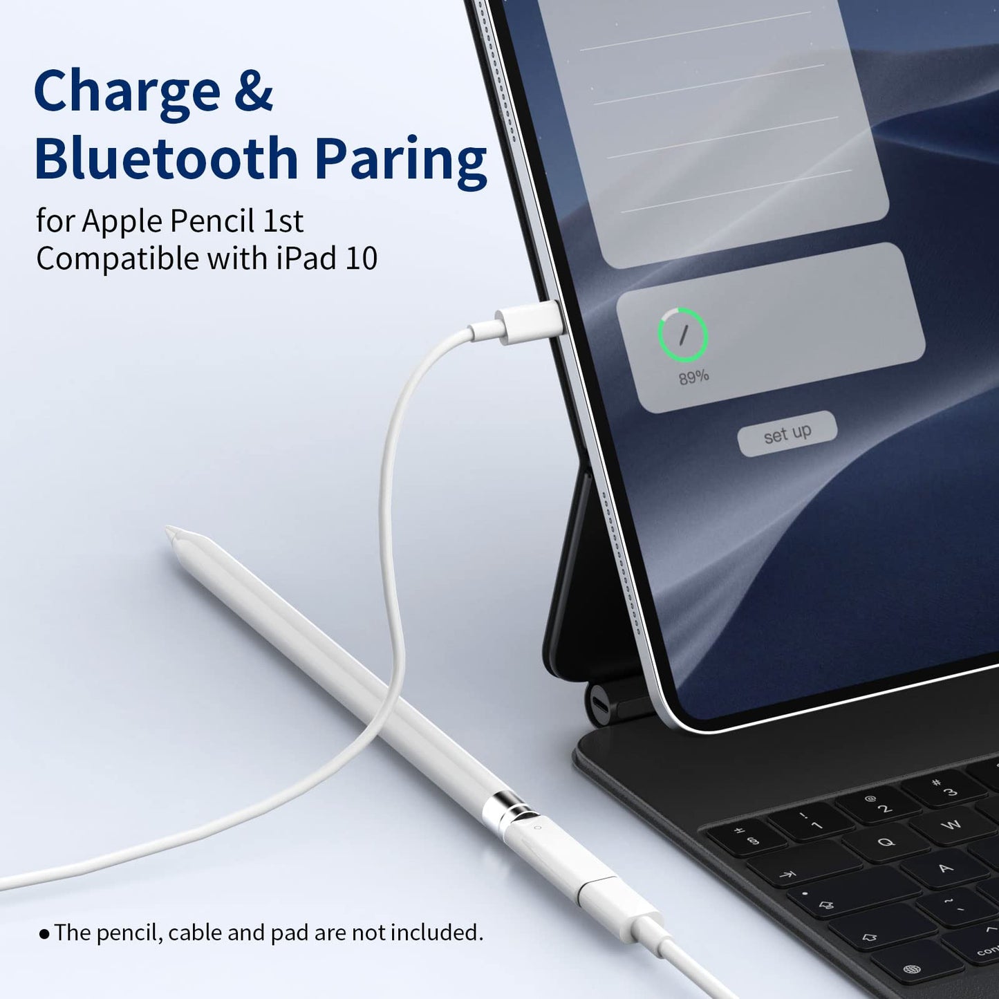 Aoiktye  3-Pack USB C to Pencil 1st Gen Adapter Type C Female for Lightning Female Adapter for iPad 10 + iPencil Stylus Nib Tip for Apple Pencil + Magnetic Top Cover Replacement Cap for Apple Pen 1 Generation