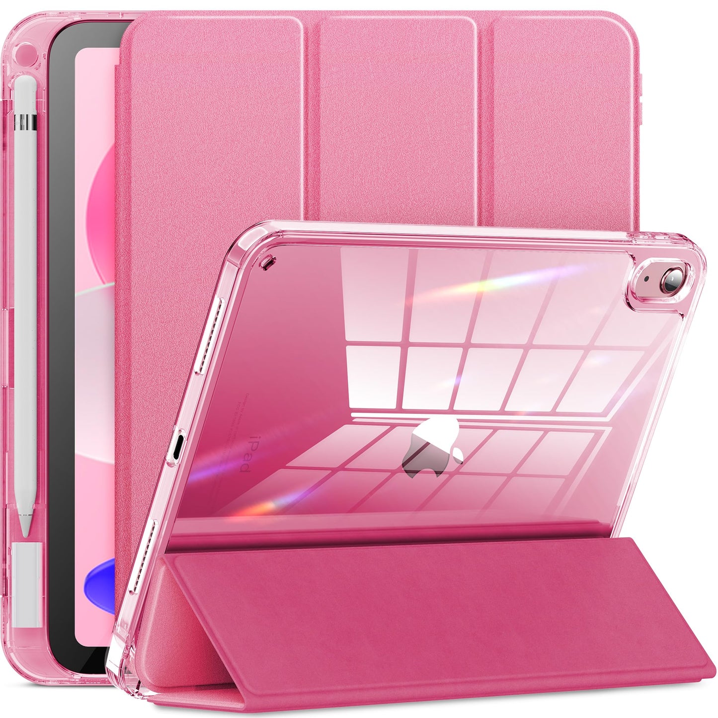 Aoiktye  INFILAND Compatible with iPad (A16) 11th Generation 11 Inch 2025 Case, iPad 10th Generation Case 2022 10.9 Inch 2022, Crystal Clear with Slot for Pencil & Charging Adapter, Silver