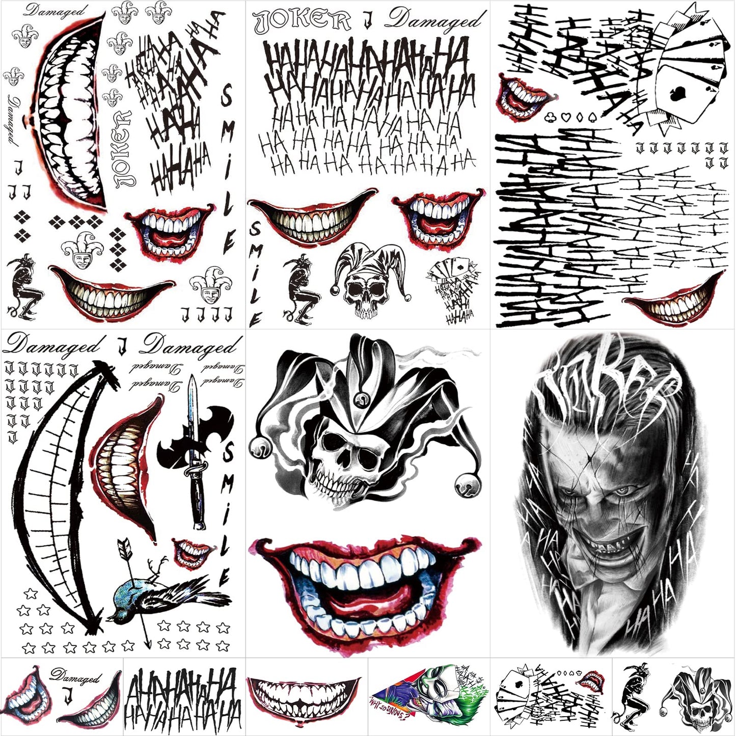 Aoiktye  72 Sheets Temporary Tattoo for Men Women Adults, Include 12 Sheets Black 3D Half Sleeve Temporary Tattoos, Halloween Tattoos Scary Lion Wolf Tiger Skull Skeleton Tattoos Stickers