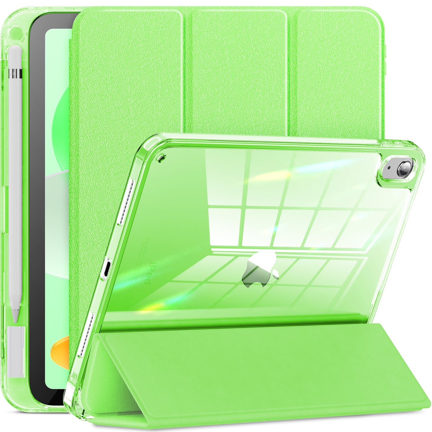 Aoiktye  INFILAND Compatible with iPad (A16) 11th Generation 11 Inch 2025 Case, iPad 10th Generation Case 2022 10.9 Inch 2022, Crystal Clear with Slot for Pencil & Charging Adapter, Silver
