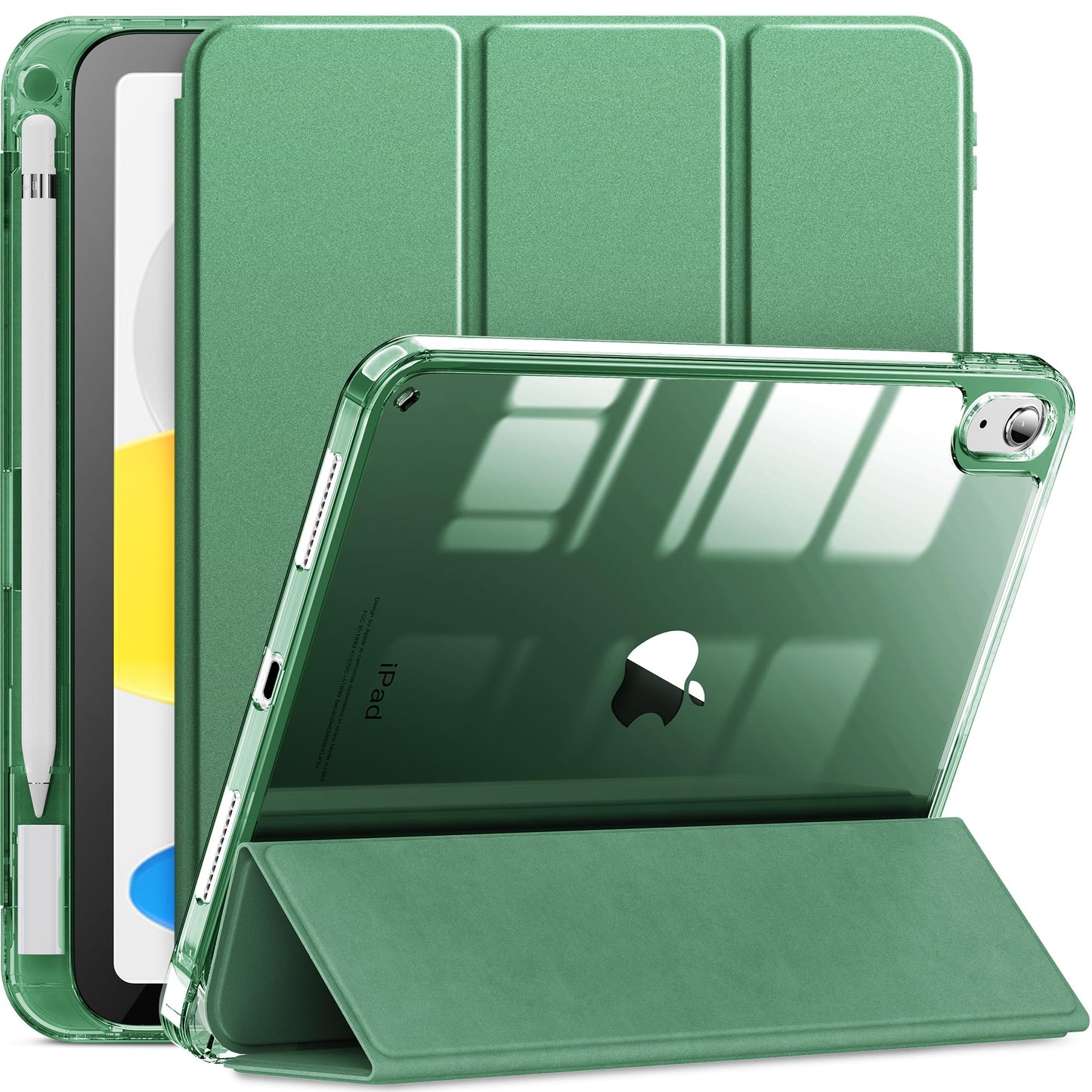 Aoiktye  INFILAND Compatible with iPad (A16) 11th Generation 11 Inch 2025 Case, iPad 10th Generation Case 2022 10.9 Inch 2022, Crystal Clear with Slot for Pencil & Charging Adapter, Silver