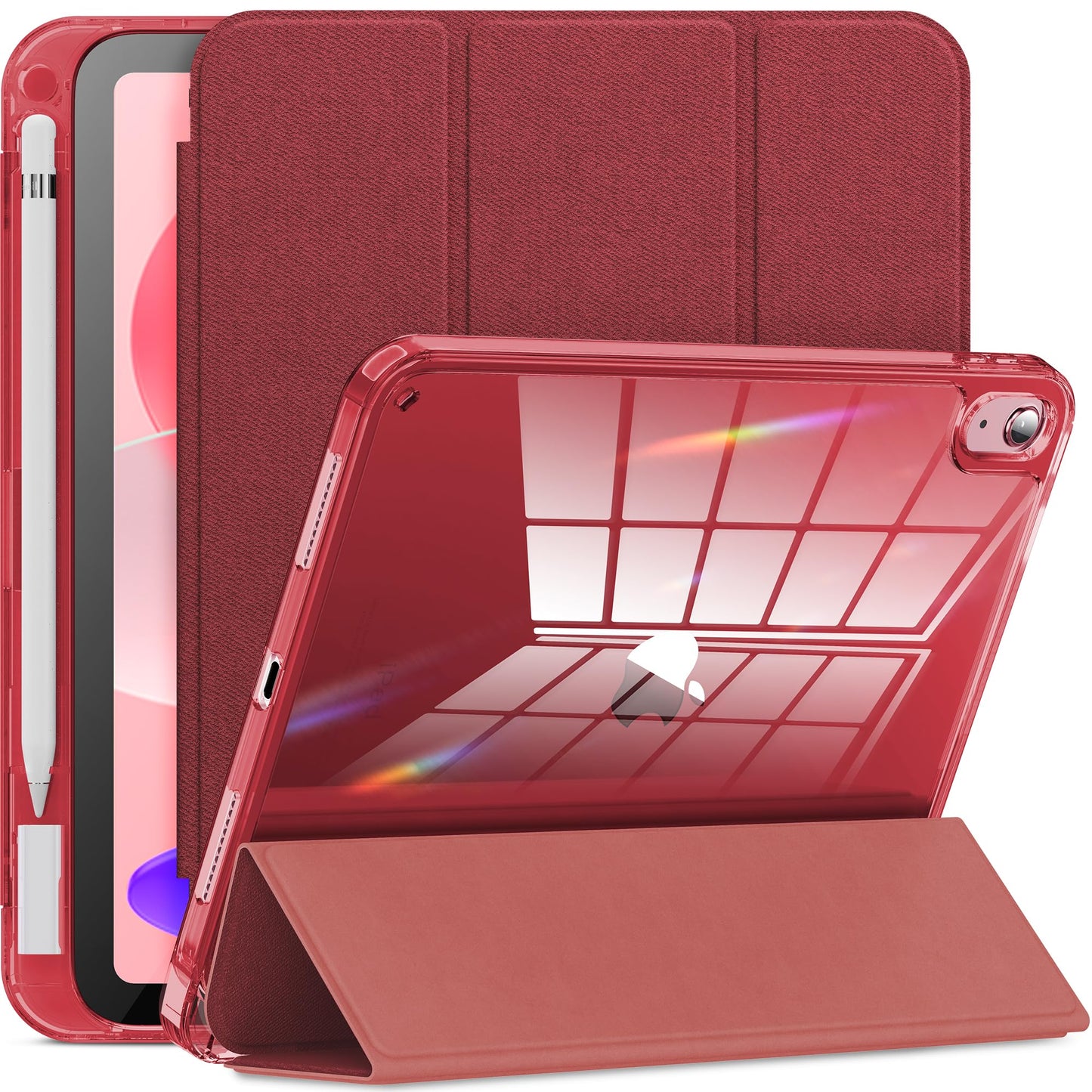 Aoiktye  INFILAND Compatible with iPad (A16) 11th Generation 11 Inch 2025 Case, iPad 10th Generation Case 2022 10.9 Inch 2022, Crystal Clear with Slot for Pencil & Charging Adapter, Silver
