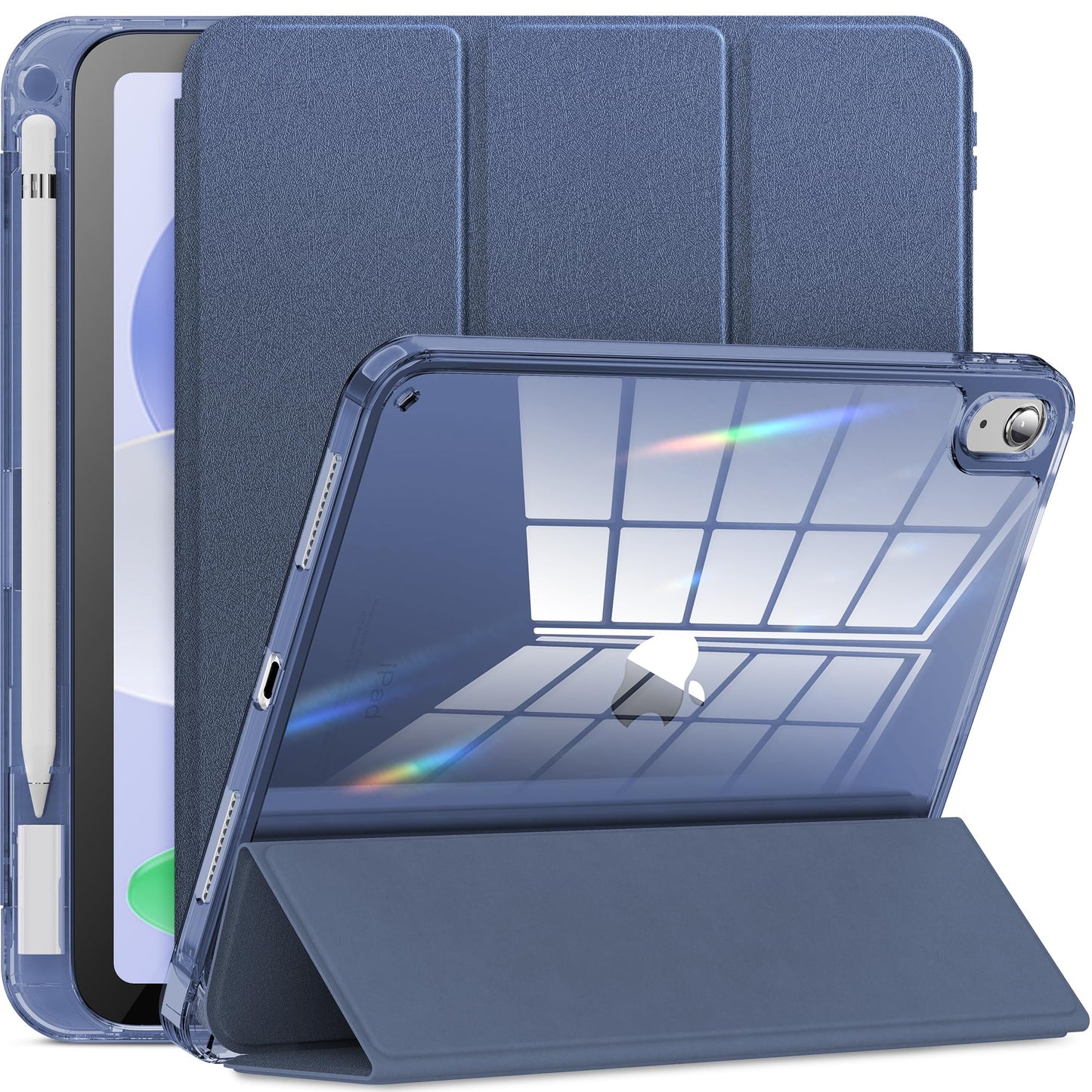 Aoiktye  INFILAND Compatible with iPad (A16) 11th Generation 11 Inch 2025 Case, iPad 10th Generation Case 2022 10.9 Inch 2022, Crystal Clear with Slot for Pencil & Charging Adapter, Silver