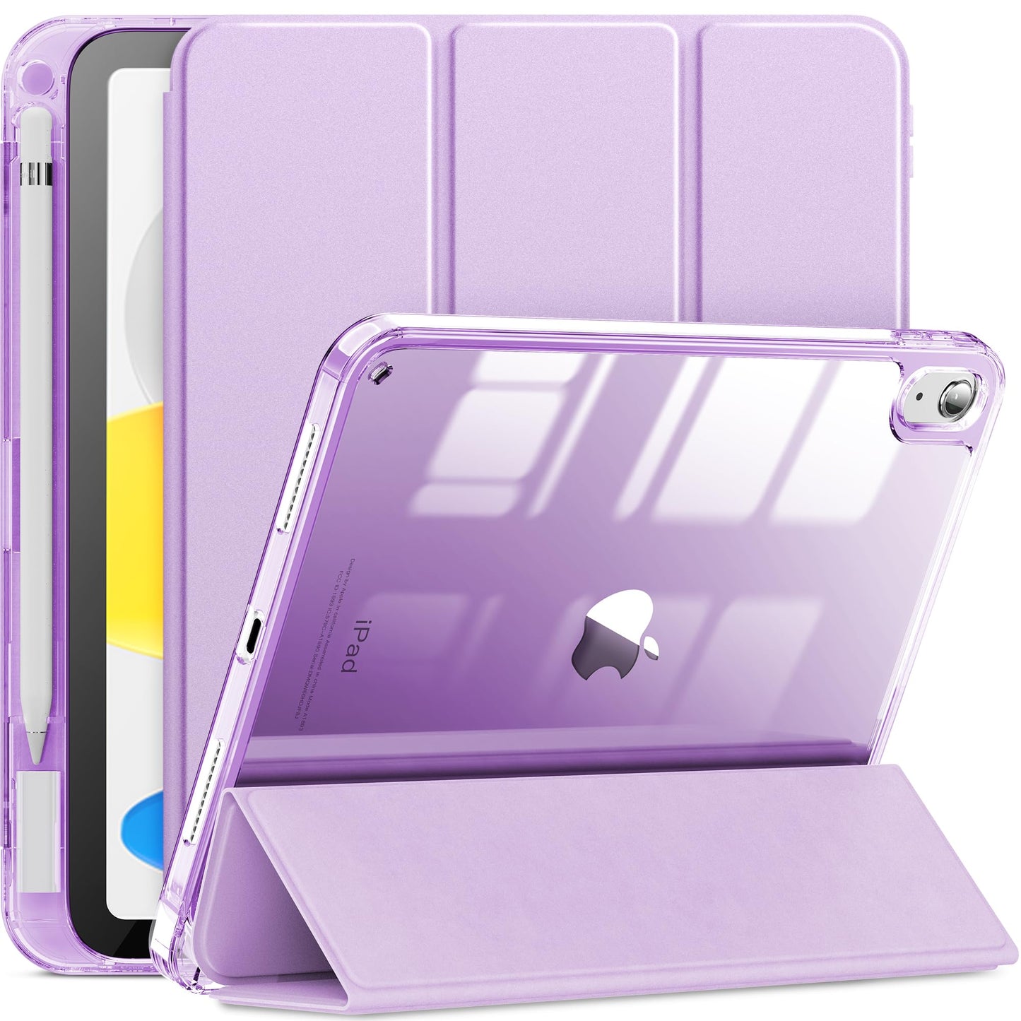 Aoiktye  INFILAND Compatible with iPad (A16) 11th Generation 11 Inch 2025 Case, iPad 10th Generation Case 2022 10.9 Inch 2022, Crystal Clear with Slot for Pencil & Charging Adapter, Silver